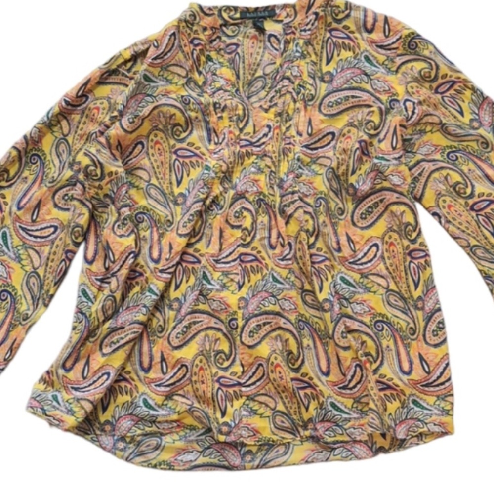 EUC Lauren by Ralph Lauren Paisley Print Top sz 1X
